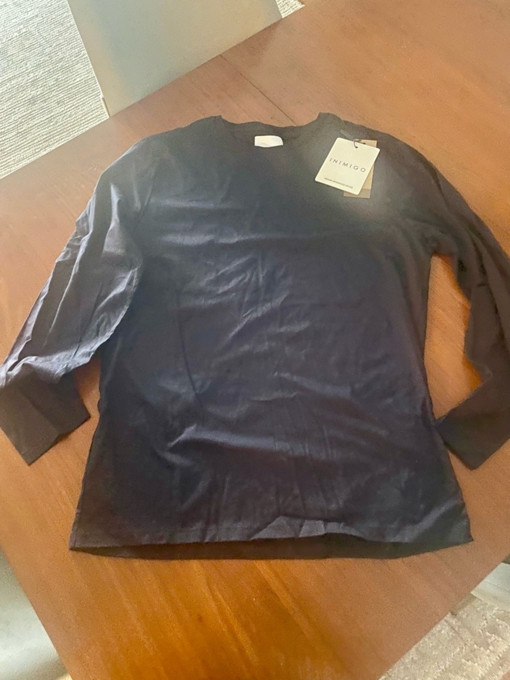 Men's Long Sleeve Crew Neck Shirt - Black